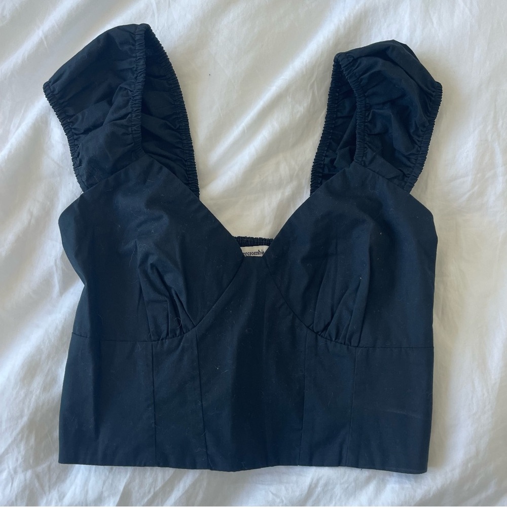 Abercrombie & Fitch Black Ruched Blouse